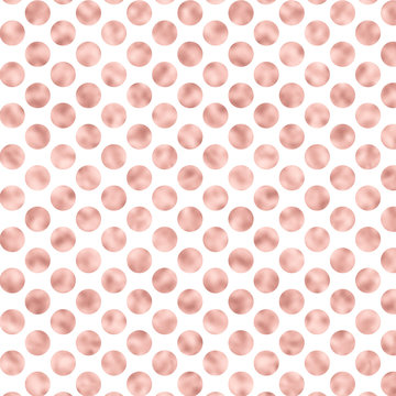 Rose Gold Polka Dot Pattern, Repeating Large Rose Gold Dots Wallpaper  Background Stock Illustration | Adobe Stock