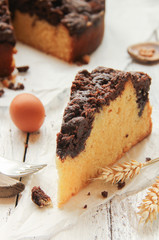 Streuselkuchen Marmor Schokoladenstreusel Kuchen Portion Stück