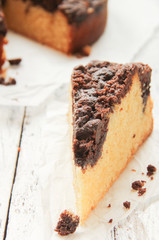Streuselkuchen Marmor Schokoladenstreusel Kuchen Portion Stück