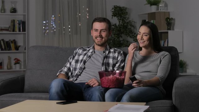 Couple suffering power outage claiming on phone