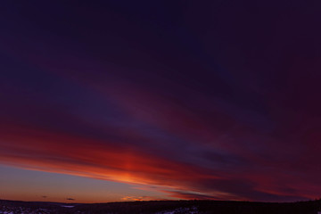 sunset sky shot on March 12, 2019 in Cheboksary, Russia