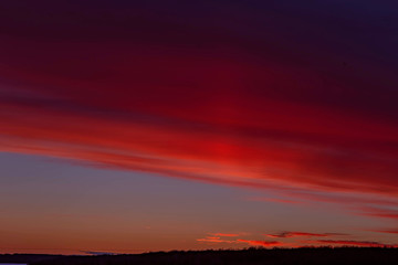 sunset sky shot on March 12, 2019 in Cheboksary, Russia