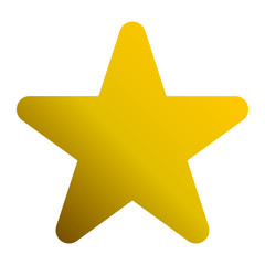 Star symbol icon - golden gradient, 5 pointed rounded, isolated - vector