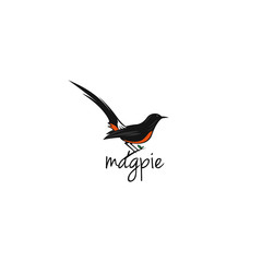 magpie bird logo template