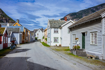 Fototapeta na wymiar Norway. View of historical buildings. World Heritage Site