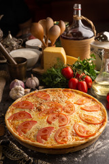 Pizza classic margarita for restaurant menu.