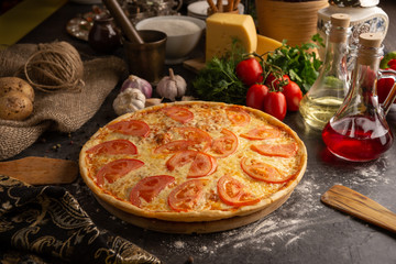 Pizza classic margarita for restaurant menu.