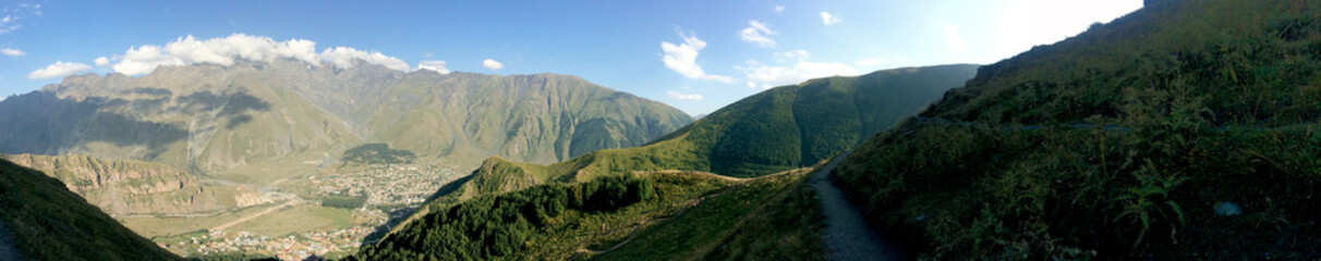 panoramic view of the Georgian mountains