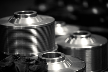 Metal products made by casting techniques closeup