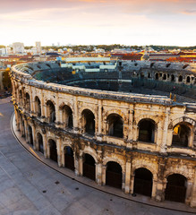 Picture of details ancient amphitheatre arena in Nimes