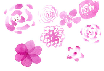 Abstract flowers set