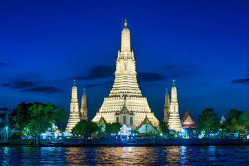 The Temple of Dawn in Bangkok at night