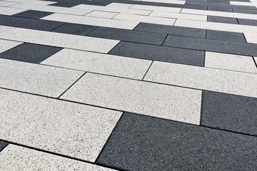 Architecture industry full frame background - sidewalk of concrete tiles in close-up ( high details)