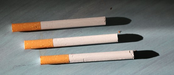cigarettes on white background 