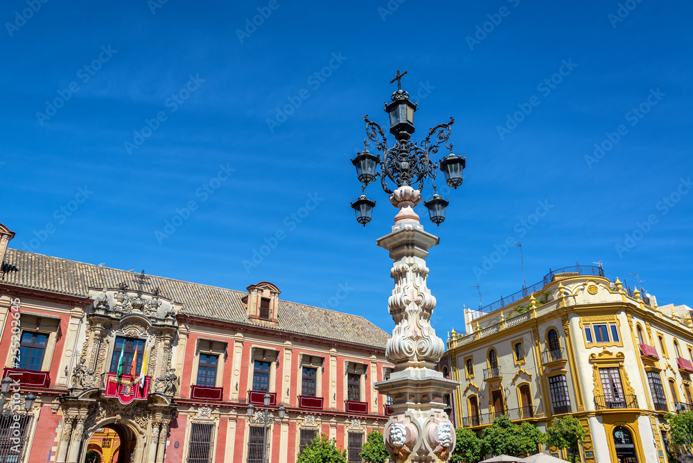 Canvas Prints Ornate Street Light in Seville, Spain