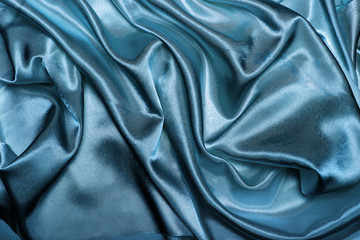 abstract blue silk fabric background