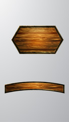 Vector realistic illustration of wooden signboard