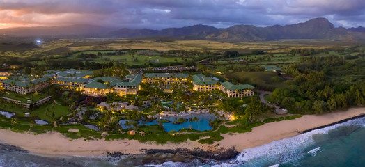 HAWAIIAN RESORT DURING BLUE HOUR