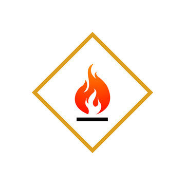 GHS hazard pictogram - FLAMMABLE , hazard warning sign flammable , isolated vector illustration