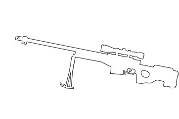 outlines of military weapons. rifle