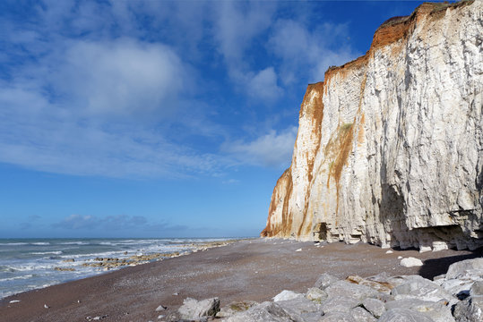 Pays De Caux Cliffs In Normandy Coast