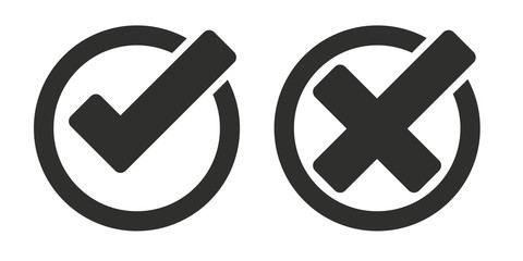 Check mark and cross icons - Vector .