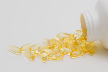 Amega 3, fish oil, vitamin. Biologically active food supplements.