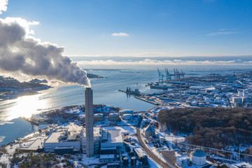 Harbor in Gothenburg in winter