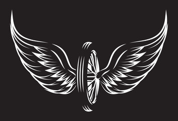 Vector template on motorcycle theme with calligraphic inscription