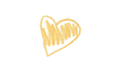 Color pencil drawing heart shape. Isolate on white.