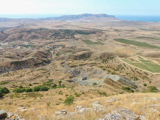 Fototapeta na wymiar view from above. near desert 