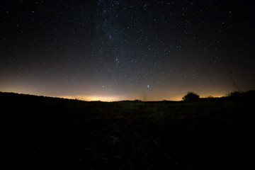 Long exposure of tent camp