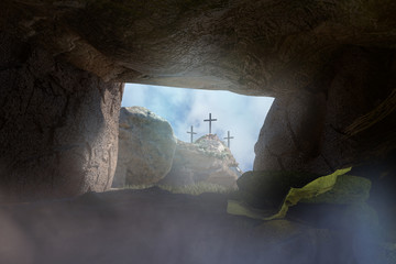 Empty Tomb of Jesus Christ 3d render