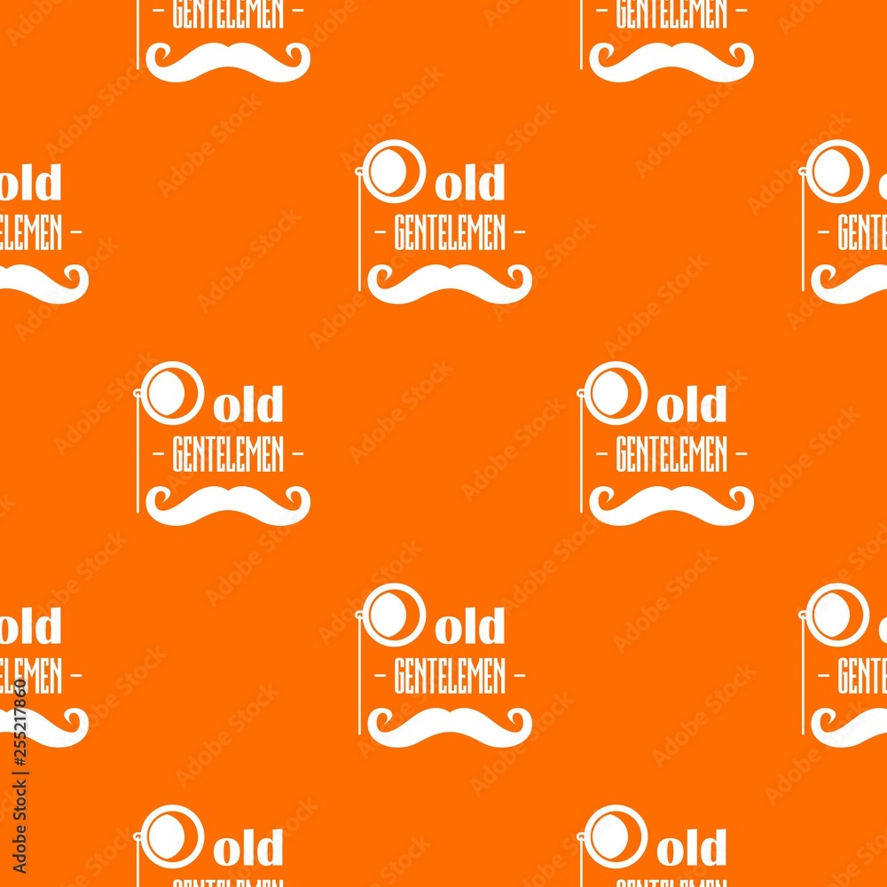 Poster old gentlemen pattern vector orange for any web design best