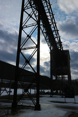 silhouette of mining ore transporter