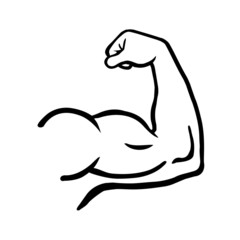 Powerful muscular male arm