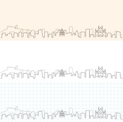 Naklejka premium Palma de Mallorca Hand Drawn Skyline