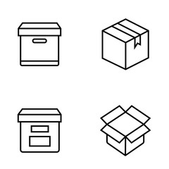 Set of cardboard box icons. Vector illustration - Vector