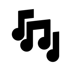 Music notes, song, melody or tune. shape icon - Vector