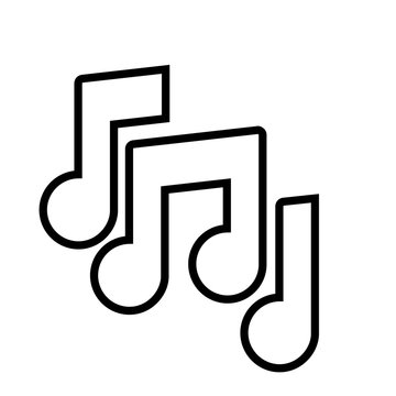 recommend clip art: Music notes, song, melody or tune. Line icon - Vector