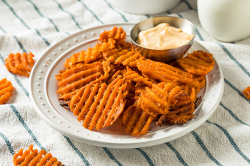 Homemade Sweet Potatoe Waffle Fries