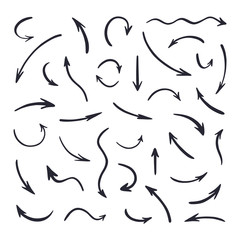 Set of handdrawn vector arrows