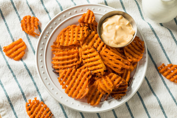 Homemade Sweet Potatoe Waffle Fries