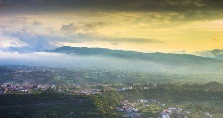 Obraz premium sunset in tuscany