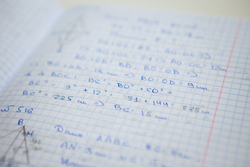 Math equations in the notebook