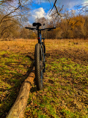 MTB bicycle on the trail in the spring season