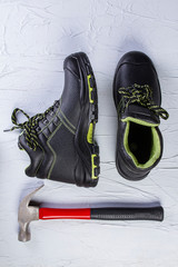 Safety equipment on white background