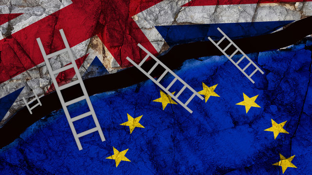 brexit england great britain connect bridges ladders after - 3d rendering