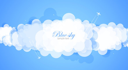 Blue sky with clouds.
