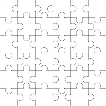 White puzzle, vector illustration